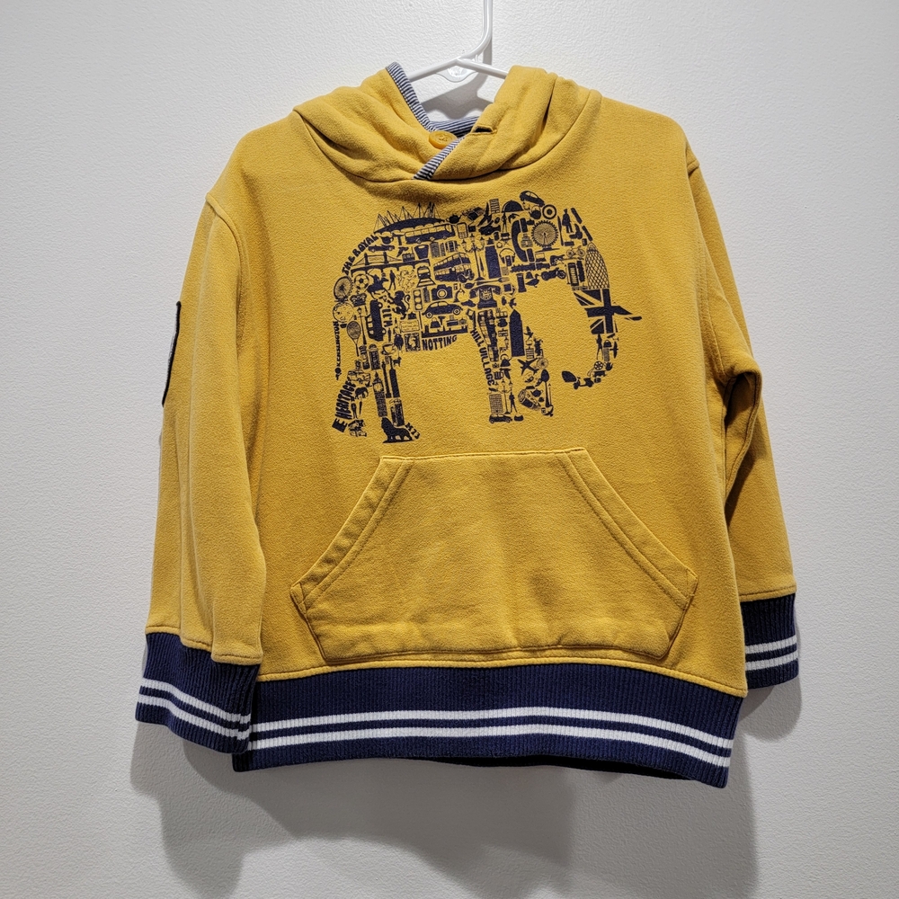 Notting Hill Yellow Hoodie with Elephant Design Size 5-6 Years